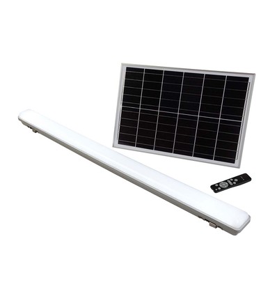 V-Tac 120cm Leuchte inkl. Solarpanel - 18W, CCT(3-in-1), Sensor, RF Fernbedienung, IP65 Außenbereich