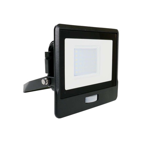 30W LED Flutlicht mit Sensor - Samsung LED Chip, IP65, schwarz, slim, Außenbereich