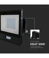 30W LED Flutlicht mit Sensor - Samsung LED Chip, IP65, schwarz, slim, Außenbereich