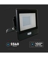 30W LED Flutlicht mit Sensor - Samsung LED Chip, IP65, schwarz, slim, Außenbereich