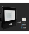 20W Fluter - PIR Sensor, Samsung Chip, 1m Kabel, 4000K, Schwarzes Gehäuse