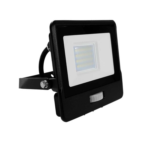20W LED Flutlicht mit Sensor - Samsung LED Chip, IP65, schwarz, 1m Kabel, kaltweiß