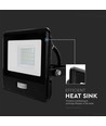 20W LED Flutlicht mit Sensor - Samsung LED Chip, IP65, schwarz, 1m Kabel, kaltweiß