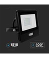 20W LED Flutlicht mit Sensor - Samsung LED Chip, IP65, schwarz, 1m Kabel, kaltweiß
