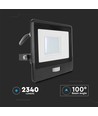 30W LED Flutlicht mit PIR Sensor - Samsung LED Chip, IP65, schwarz, 1m Kabel, Außenbereich