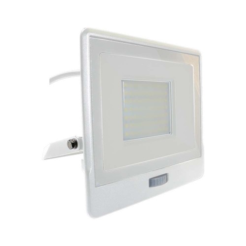 50W Fluter - PIR-Sensor, Samsung-Chip, 1m Kabel, 4000K, weißes Gehäuse, Arbeitsleuchte