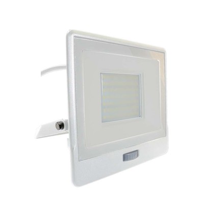 50W Fluter - PIR-Sensor, Samsung-Chip, 1m Kabel, 4000K, weißes Gehäuse, Arbeitsleuchte
