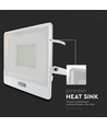 50W Fluter - PIR-Sensor, Samsung-Chip, 1m Kabel, 4000K, weißes Gehäuse, Arbeitsleuchte