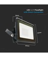 20W LED-Flutlichtstrahler - Samsung-Chip, Direktanschluss, 6500K, schwarzes Gehäuse