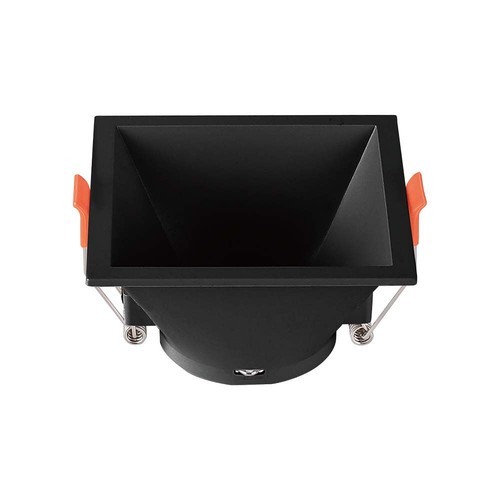 GU10 Einbaustrahler - Schwarz, quadratisch, PC-Kunststoff, IP20, Loch: 83x83 mm, Maße: 93x93 mm