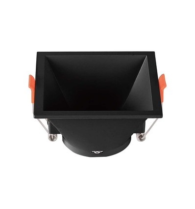GU10 Einbaustrahler - Schwarz, quadratisch, PC-Kunststoff, IP20, Loch: 83x83 mm, Maße: 93x93 mm