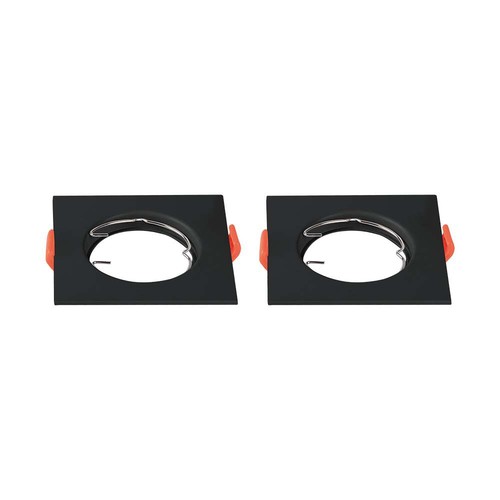 2 Stk. GU10/MR16 Downlight - Ohne Leuchtmittel, Schwarz, Loch: Ø6,1cm Maße: 8,1x8,1cm