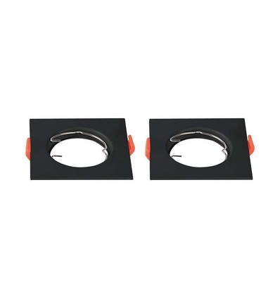 2 Stk. GU10/MR16 Downlight - Ohne Leuchtmittel, Schwarz, Loch: Ø6,1cm Maße: 8,1x8,1cm
