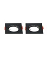 2 Stk. GU10/MR16 Downlight - Ohne Leuchtmittel, Schwarz, Loch: Ø6,1cm Maße: 8,1x8,1cm