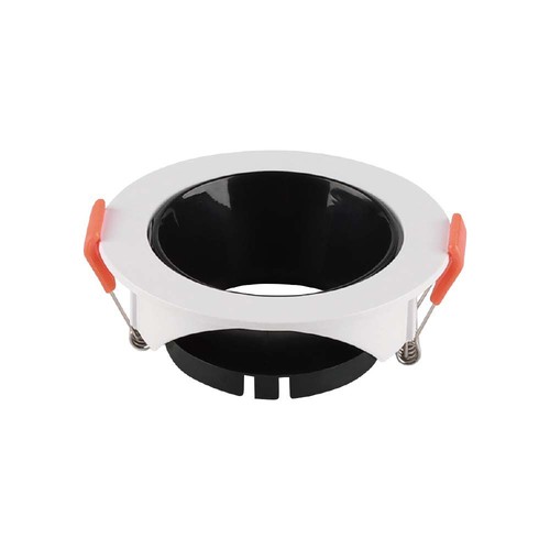 GU10 Lampe - runder weißer Rahmen, schwarzer Reflektor