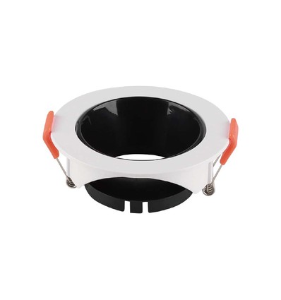 GU10 Lampe - runder weißer Rahmen, schwarzer Reflektor