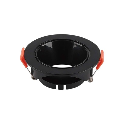 GU10/MR16 Downlight mit schwarzem Reflektor - Ohne Leuchtmittel, Schwarz, Lochausschnitt: Ø7,2 cm, Maße: Ø8,5 cm
