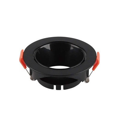 GU10/MR16 Downlight mit schwarzem Reflektor - Ohne Leuchtmittel, Schwarz, Lochausschnitt: Ø7,2 cm, Maße: Ø8,5 cm