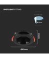 GU10/MR16 Downlight mit schwarzem Reflektor - Ohne Leuchtmittel, Schwarz, Lochausschnitt: Ø7,2 cm, Maße: Ø8,5 cm