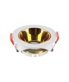 GU10 Einbaustrahler - Rund, weiß/gold, PC Kunststoff, Ausschnitt: Ø7,2 cm, Maße: Ø8,5 cm, ohne Leuchtmittel