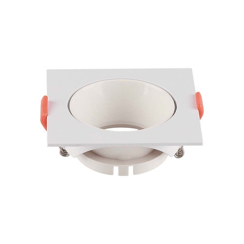 GU10 Einbaustrahler, quadratisch - Weißer Rahmen, weißer Reflektor, Ausschnitt: Ø7,2 cm, ohne Leuchtmittel