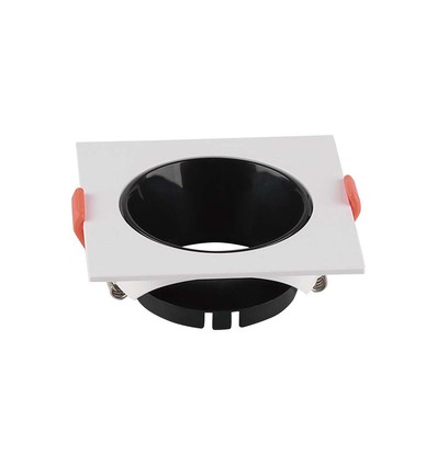GU10/MR16 Downlight mit schwarzem Reflektor - Ohne Leuchtmittel, Schwarz, Lochausschnitt: Ø7,2 cm, Maße: 8,5x8,5 cm