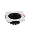 GU10/MR16 Downlight mit schwarzem Reflektor - Ohne Leuchtmittel, Schwarz, Lochausschnitt: Ø7,2 cm, Maße: 8,5x8,5 cm