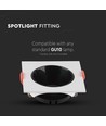 GU10/MR16 Downlight mit schwarzem Reflektor - Ohne Leuchtmittel, Schwarz, Lochausschnitt: Ø7,2 cm, Maße: 8,5x8,5 cm
