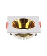 GU10 Einbaustrahler - Eckig, weiß mit Gold Reflektor, Ausschnitt: Ø7,2 cm, ohne Leuchtmittel