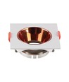 GU10 Einbaustrahler - Eckig, weiß mit Rose Gold Reflektor, PC Kunststoff, Ausschnitt: Ø7,2 cm, 8,5 x 8,5 cm, IP20 Innenbereich