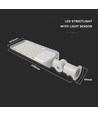 150W LED Straßenleuchte mit Samsung Chip und Sensor - 135lm/W, IP65, 4000K, grau, verstellbarer Winkel
