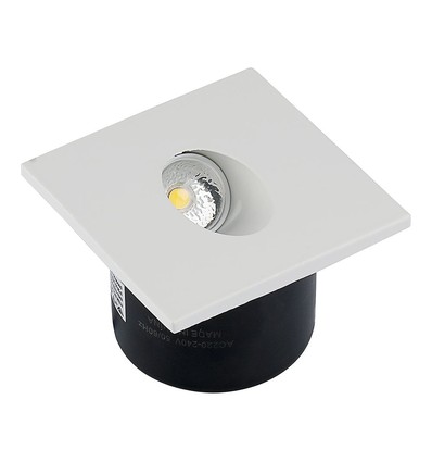 3W quadratischer LED Einbauspot für Treppen - 4000K, 270lm, Loch: 62mm, Maße: 80x80mm