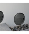 2W LED Wandleuchte für Treppen - Rund, schwarz, 3000K, 80lm, Ø15cm, Innen / Außen