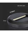2W LED Wandleuchte für Treppen - Rund, schwarz, 3000K, 80lm, Ø15cm, Innen / Außen
