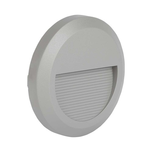 2W Ø15cm LED Pollerleuchte / Treppenlicht - Rund, grau, IP65, 3000K, inkl. Leuchtmittel