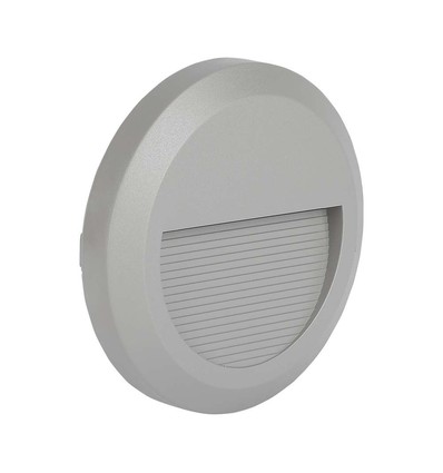 2W Ø15cm LED Pollerleuchte / Treppenlicht - Rund, grau, IP65, 3000K, inkl. Leuchtmittel
