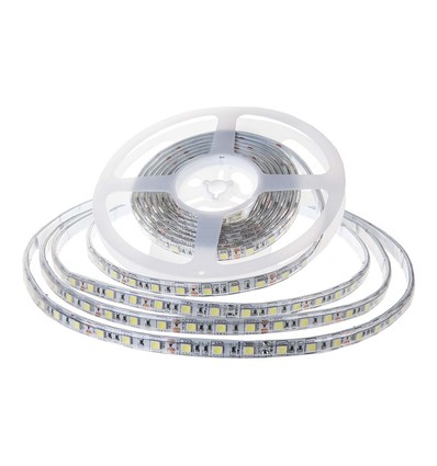 5m 8W/m strahlwassergeschützter LED Strip - 24V, IP65, 120 LED pro Meter, 6500K