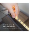 5m 8W/m strahlwassergeschützter LED Strip - 24V, IP65, 120 LED pro Meter, 6500K