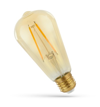 E27 5W LED-Leuchtmittel - ST58, Filament, bernsteinfarbenes Glas, extra warm