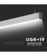 120cm 40W LED Lichtleiste, silber, Samsung - UGR19, 1-10V dimmbar