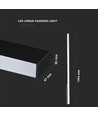 40W LED Linear-Pendelleuchte, schwarz - Samsung LED Chip, 4000K, 120cm, 5 Jahre Garantie