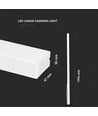 120cm 40W LED Linear-Leuchte mit Samsung Chip - Weiß, 120° Abstrahlwinkel, inkl. 1,5m Seilaufhängung