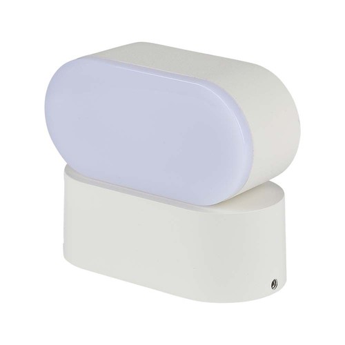 6W ovale Wandleuchte - IP65, Weiß, drehbar, inkl. Leuchtmittel