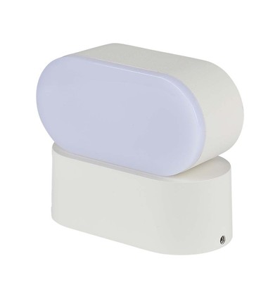 6W ovale Wandleuchte - IP65, Weiß, drehbar, inkl. Leuchtmittel