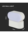 6W ovale Wandleuchte - IP65, Weiß, drehbar, inkl. Leuchtmittel