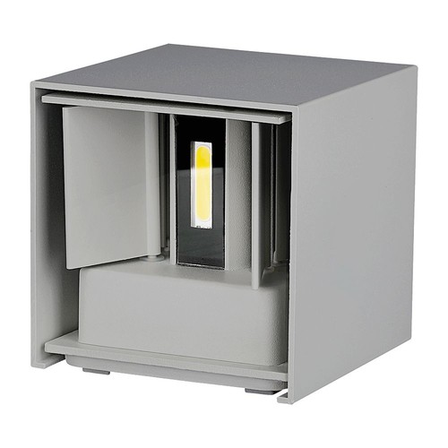 11W LED Wandleuchte - Bridgelux Chip, 3000K, Grau, quadratisch, Aluminium, IP65