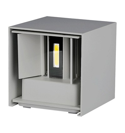 11W LED Wandleuchte - Bridgelux Chip, 3000K, Grau, quadratisch, Aluminium, IP65