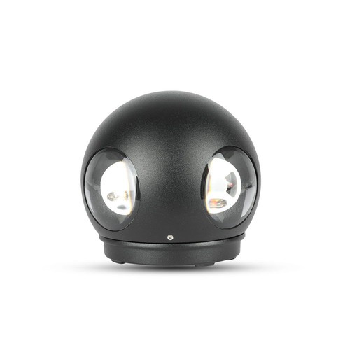 4W Wandlampe Rund - LED, 4000K, IP65, Schwarzes Gehäuse