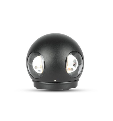 4W Wandlampe Rund - LED, 4000K, IP65, Schwarzes Gehäuse