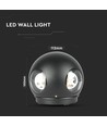 4W Wandlampe Rund - LED, 4000K, IP65, Schwarzes Gehäuse